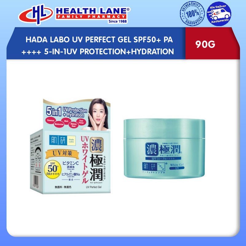 HADA LABO UV PERFECT GEL SPF50+ PA++++ 5-IN-1UV PROTECTION+HYDRATION (90G)